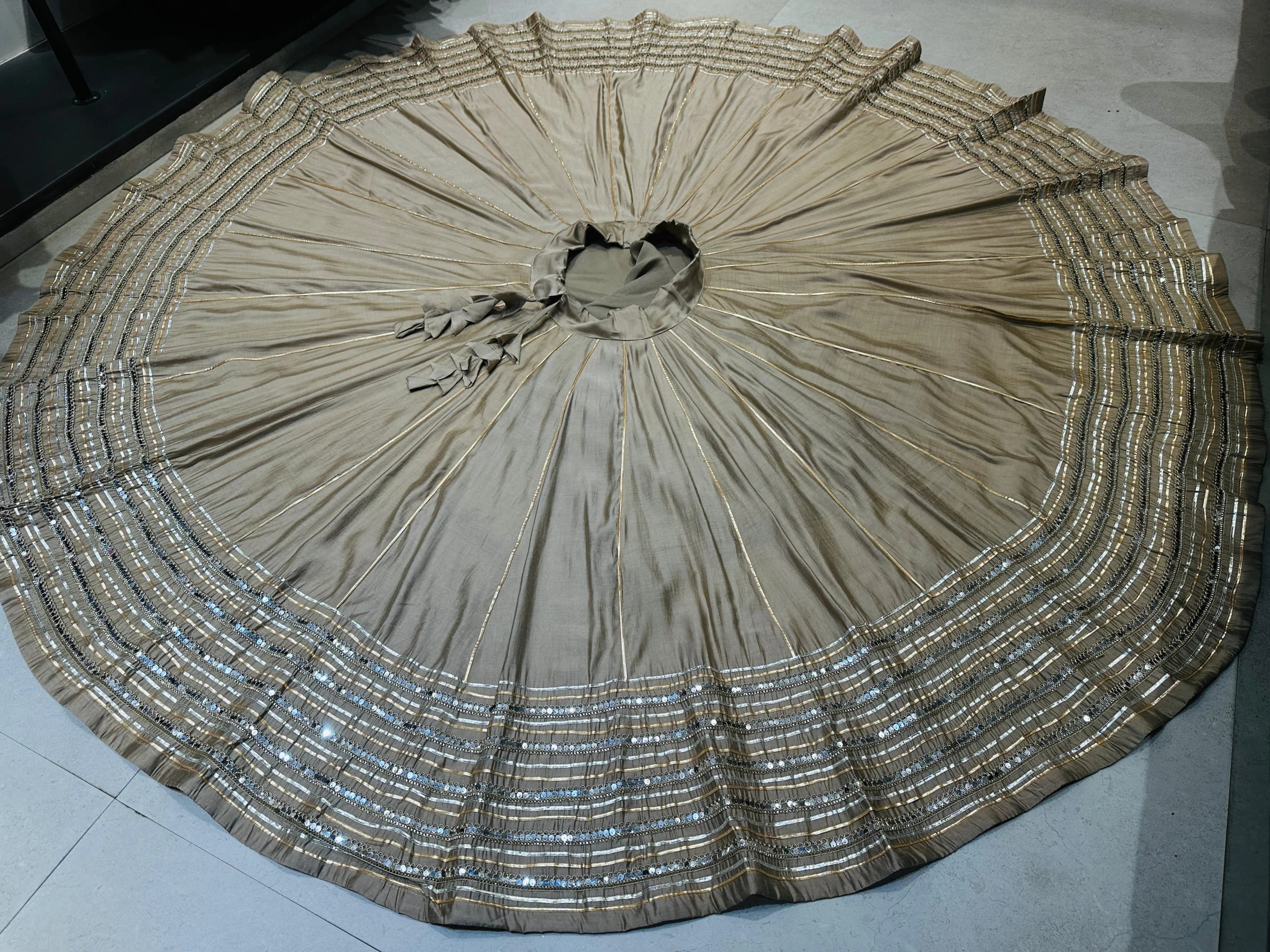 Champagne Gold Sequin Lehenga Skirt