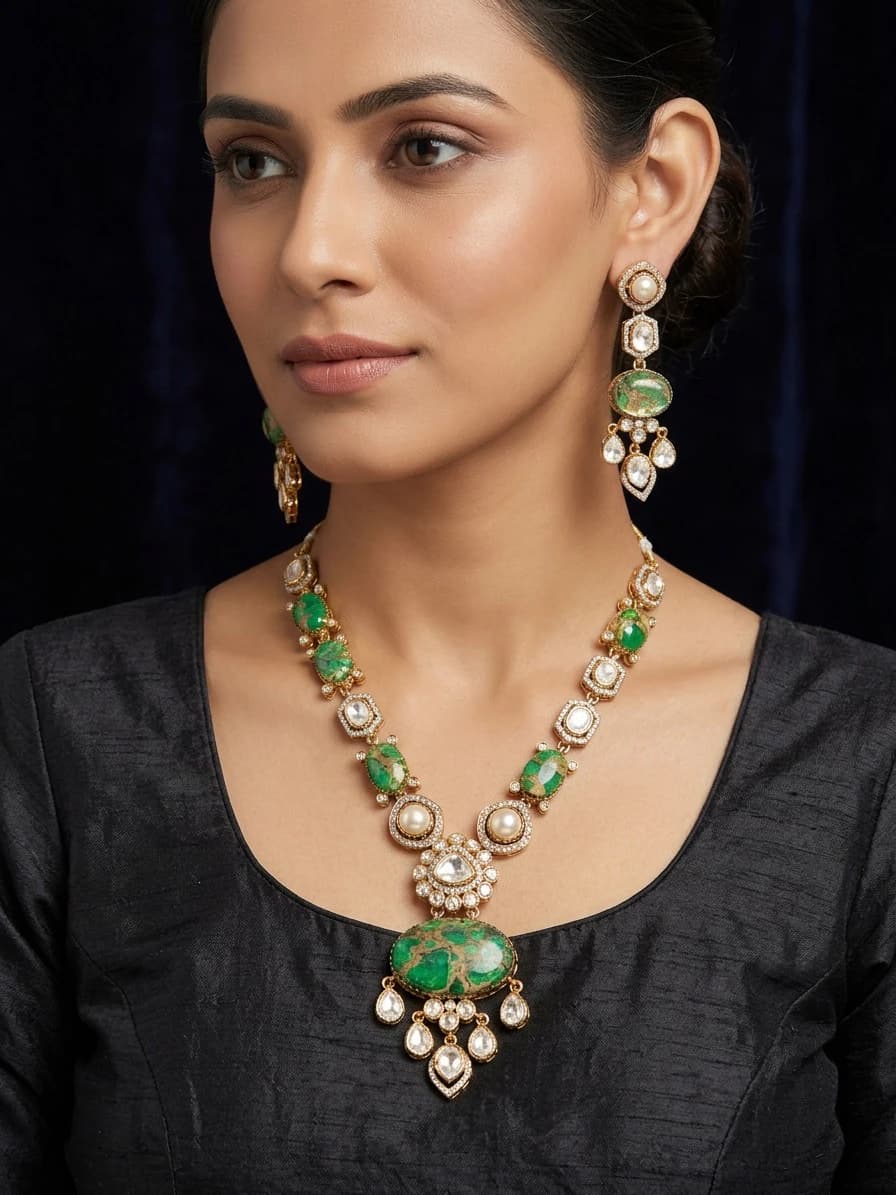 AD with stone Necklace