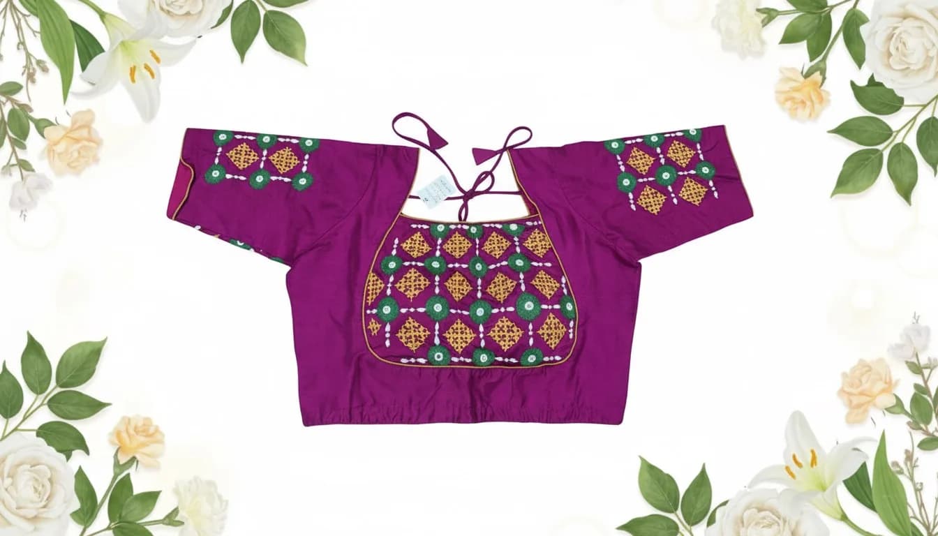 Cotton Hand‑Embroidered Yoke Blouse