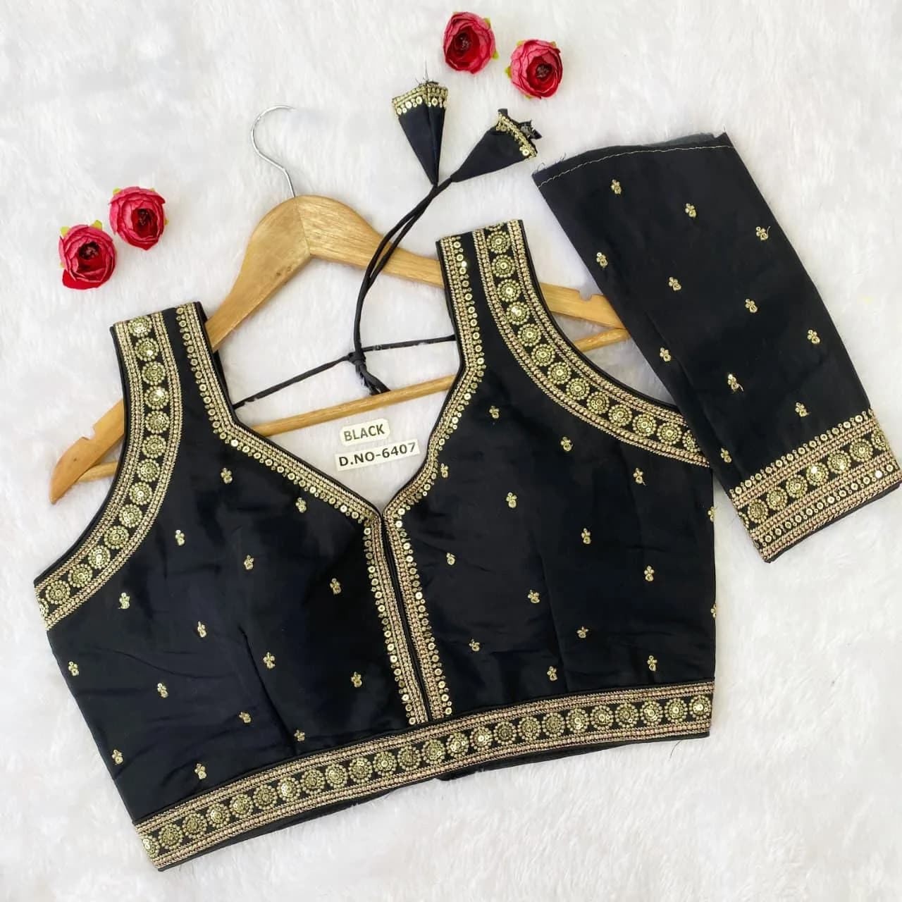 Slub Silk Embroidered Blouse (Available in 3 colors)