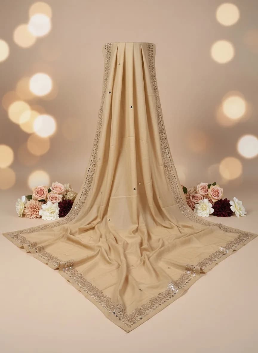 Mirror-Work Border Chunari (Available in 2 colors)