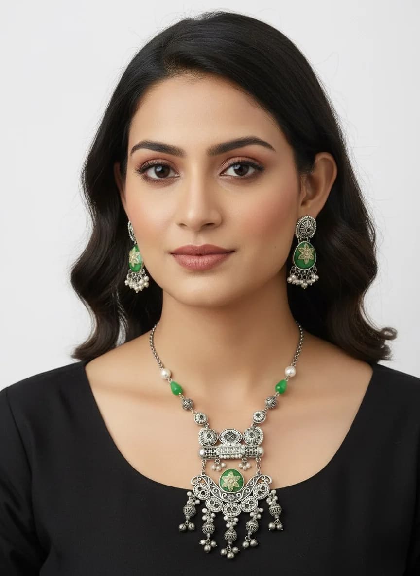 Oxidised Necklace (Available in two colors)