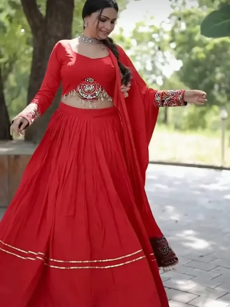 Bhagva Orange Cotton Chaniya Choli Set