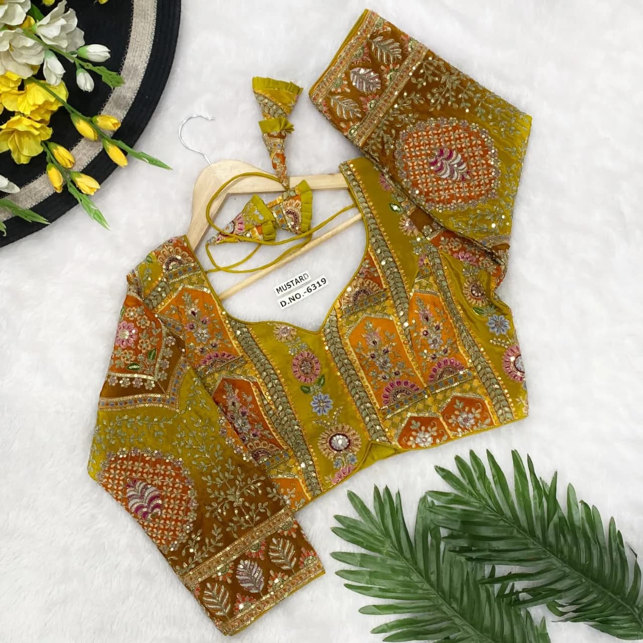 Olive Gold Arch Embroidered Blouse (Available in 9 Colors)