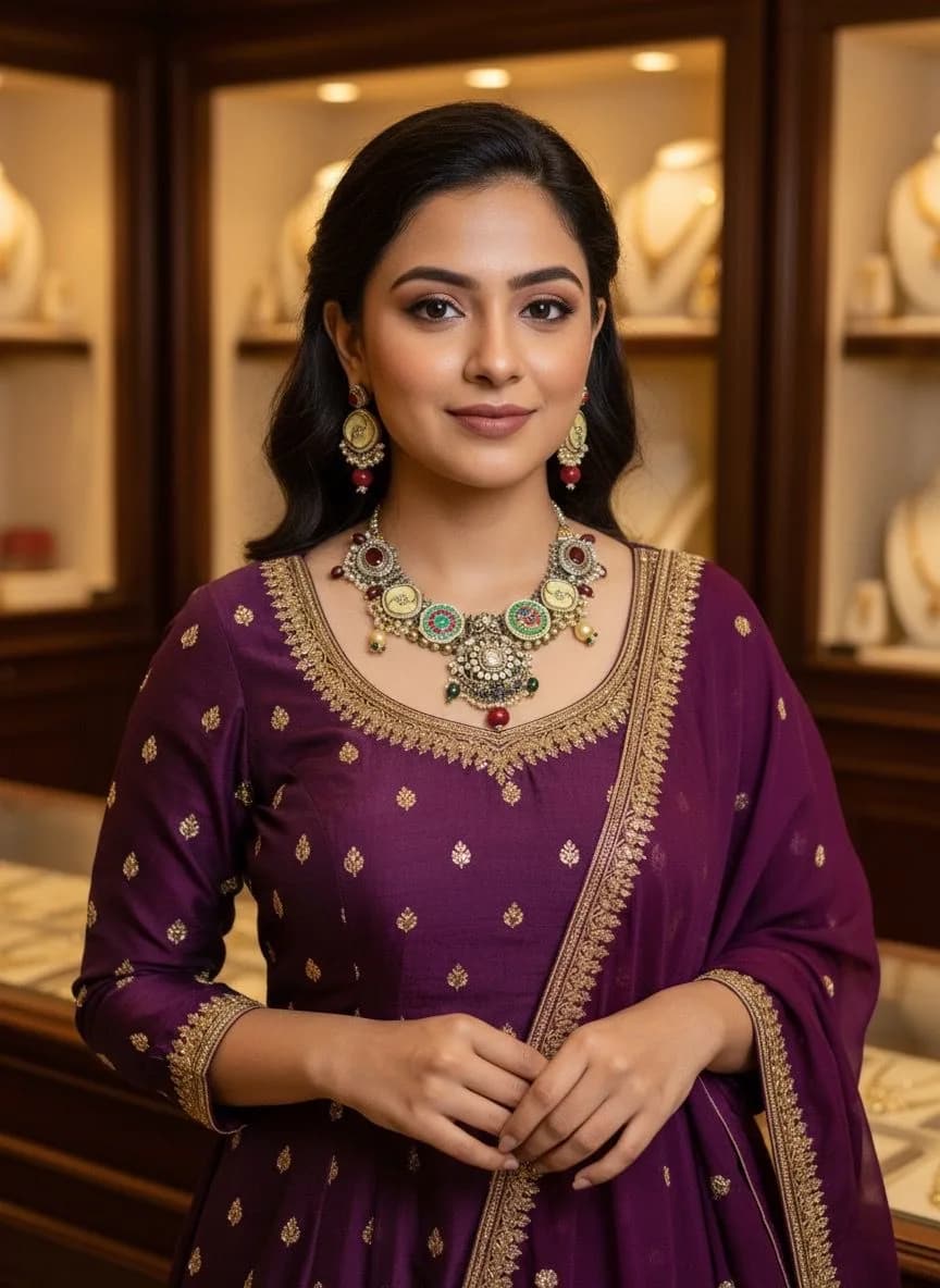 Polki Kundan Necklace Set