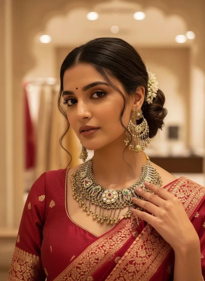 Meenakari Kundan Rani Haar Set