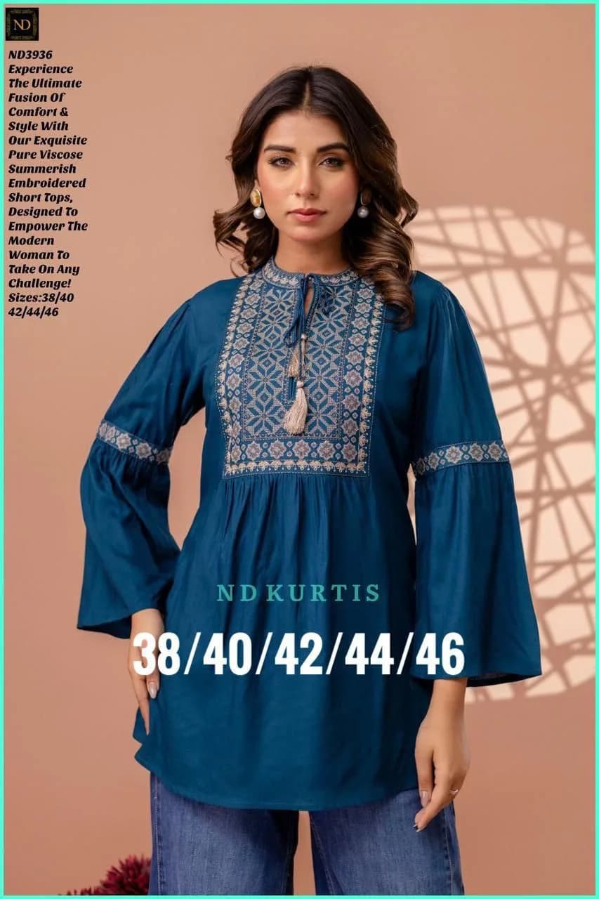 Kurti Fusion Navy Blue